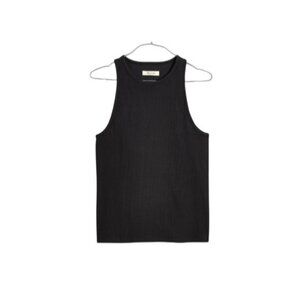 Madewell Womens Black Highneck Tank Top With Shelf Bra in Sleekhold Size S